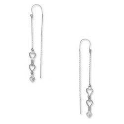 Heart Threader Earrings-14K White Goldheart 