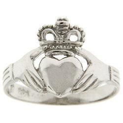 Claddagh Heart Ring in 14K White Gold-Irish Jewelrycladdagh 