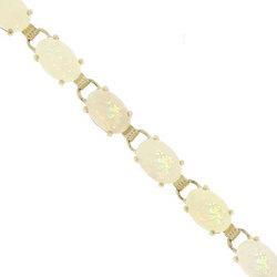 5.50 Carat Opal 14K Yellow Gold Tennis Braceletcarat 