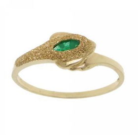 Yellow Gold Dolphin Ring Sz=8 Marquise Green Quartzyellow 