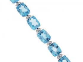 White Gold Tennis Bracelet Blue Topaz Diamond Gemstoneswhite 