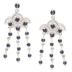 Sapphire and Diamond White Gold Chandelier Earringssapphire 