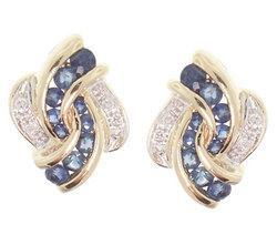 Sapphire and Diamond 14K Gold Earringssapphire 