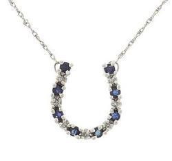 Sapphire Diamond White Gold Horseshoe Necklacesapphire 