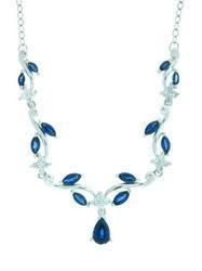 Sapphire and Diamond 14K White Gold Necklacesapphire 