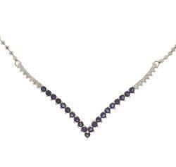 Sapphire and Diamond White Gold Necklacesapphire 