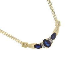 Oval & Pear Sapphire & Diamond Gold Drop Necklaceoval 