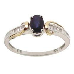 Oval Cut Sapphire Diamond Two-Tone Gold Ringoval 