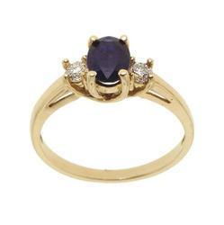 Oval Cut Sapphire Diamond Gold Ringoval 