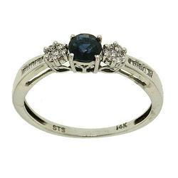 Sapphire Diamond 14K White Gold Ringsapphire 