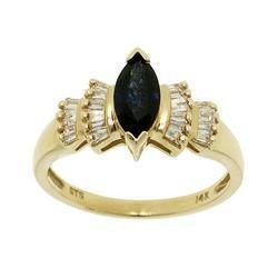 Marquise Cut Sapphire Diamond 14K Gold Ringmarquise 