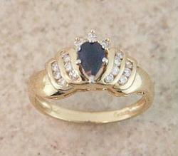 Sapphire, Diamond and 14K Gold Ringsapphire 