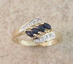 Sapphire Diamond Gold Band / Ringsapphire 