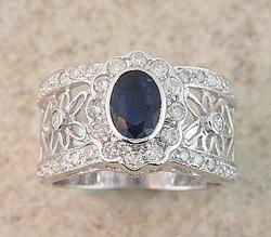 Sapphire and Diamond White Gold Bandsapphire 