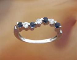 Ladies Midnight Sapphire and Diamond 14K Gold Ringladies 