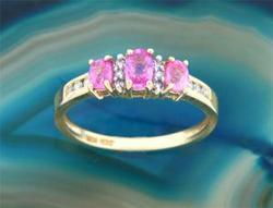 Ladies Pink Sapphire and Diamond Gold Ringladies 