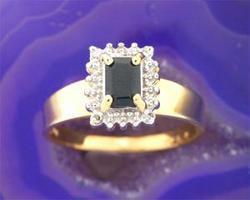 Midnight Sapphire and Diamond Gold Cocktail Ringmidnight 