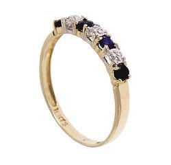 Round Cut Sapphire Diamond Gold Ringround 