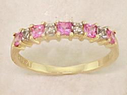 Pink Sapphire and Diamond Gold Ringpink 