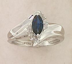 Marquise Sapphire and Diamond White Gold Ringmarquise 