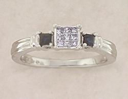 Sapphire and Diamond White Gold Ringsapphire 