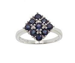 Sapphire and Diamond 14K White Gold Ringsapphire 