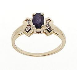 Sapphire and Diamond 14K Gold Ringsapphire 