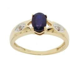 Oval Sapphire and Diamond 14K Gold Ringoval 