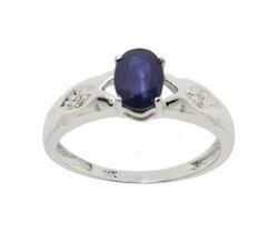 Oval Sapphire and Diamond 14K White Gold Ringoval 