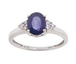 Oval Sapphire Diamond 14K White Gold Ringoval 