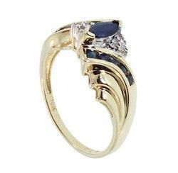 Marquise Sapphire and Diamond Two-tone Gold Ringmarquise 