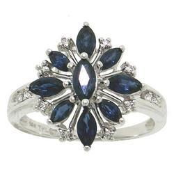 Sapphire and Diamond 14K White Gold Ringsapphire 