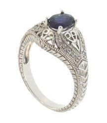 Sapphire Diamond 14K White Gold Ringsapphire 