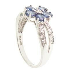 Oval Sapphire Diamond 14K White Gold Ringoval 