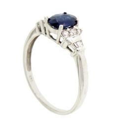 Oval Sapphire Diamond 14K White Gold Ringoval 