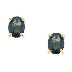 Oval Cut Sapphire 14K Yellow Gold Stud Earringsoval 