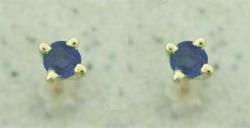 Ladies Sapphire Gold Stud Earringsladies 