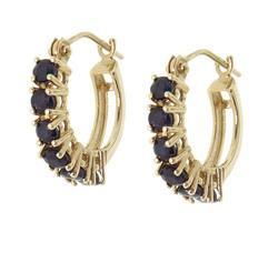 Midnight Sapphire Gold Hoop Earringsmidnight 