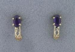 Ladies Midnight Sapphire Filigree 14K Gold Earringsladies 