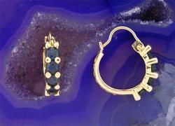 Midnight Sapphire 14K Gold Huggie Hoop Earringsmidnight 