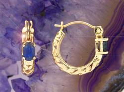 Sapphire and 14K Gold Huggie Earringssapphire 