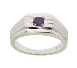 Sapphire 14K White Gold Men's Ringsapphire 