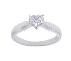 0.58 Carat Heart Cut Diamond 14K White Gold Engagement Ringcarat 