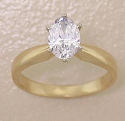 1 Carat Oval Cut Diamond Solitaire 14K Gold Engagement Ringcarat 