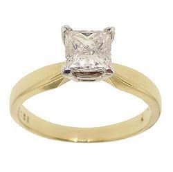 1 1/4 Carat Princess Cut Diamond Solitaire 14K Gold Engagement Ringcarat 