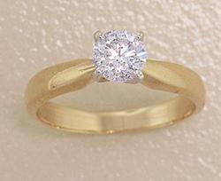 Diamond Solitaire 14K Gold Engagement Wedding Ribbon Ringdiamond 