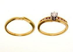 Diamond 14K Gold Engagement Ring w/Guarddiamond 