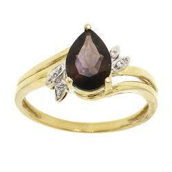 Pear Cut Smokey Topaz Cubic Zirconia Gold Ringpear 