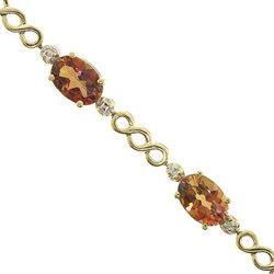 Oval Cut Twilight Mystic Topaz Diamond Gold Link Braceletoval 