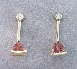 TWILIGHT TOPAZ DIAMOND GOLD DROP EARRINGStwilight 